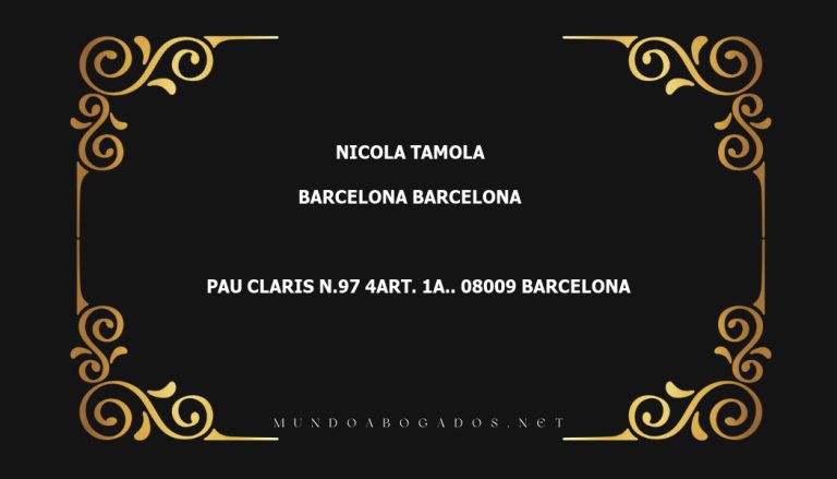 abogado Nicola Tamola en la localidad de Barcelona