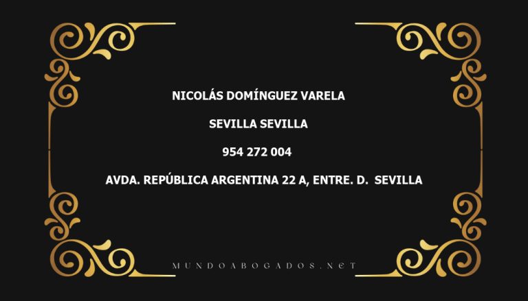 abogado Nicolás Domínguez Varela en la localidad de Sevilla