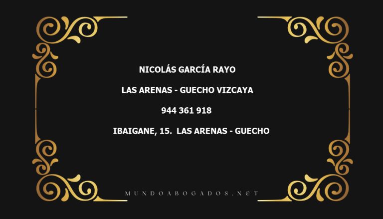 abogado Nicolás García Rayo en la localidad de Las Arenas - Guecho