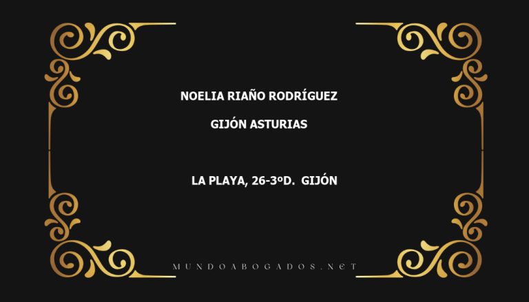 abogado Noelia Riaño Rodríguez en la localidad de Gijón