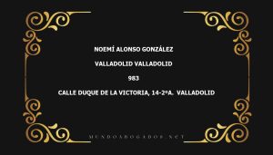 abogado Noemí Alonso González en la localidad de Valladolid