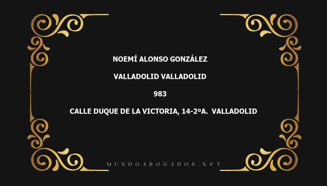 abogado Noemí Alonso González en la localidad de Valladolid