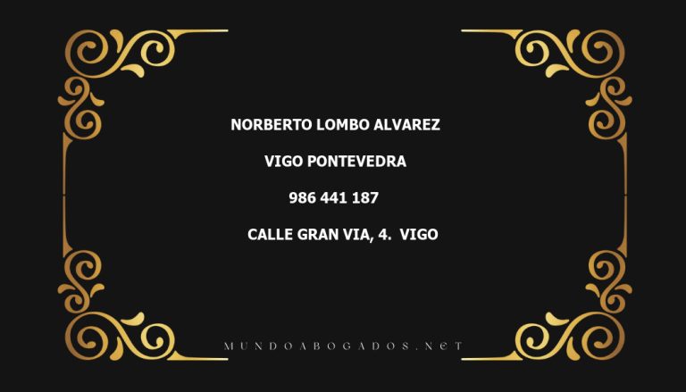 abogado Norberto Lombo Alvarez en la localidad de Vigo