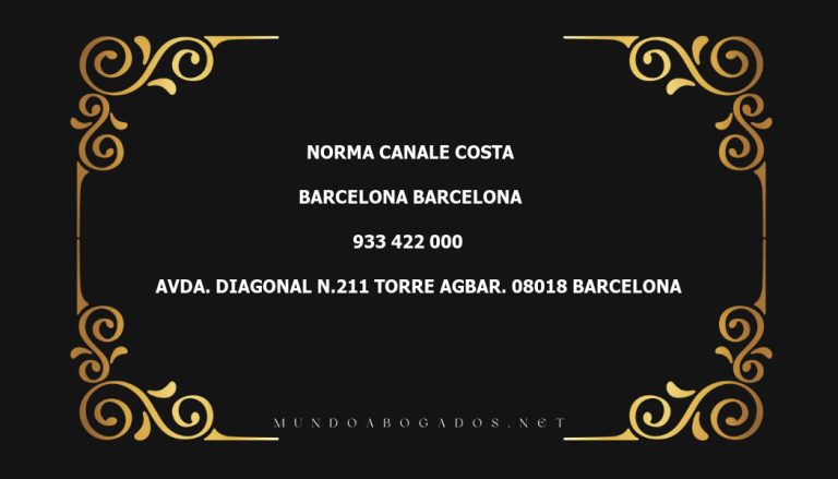 abogado Norma Canale Costa en la localidad de Barcelona