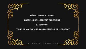 abogado Núria Coderch I Egido en la localidad de Cornella de Llobregat