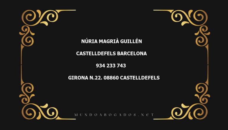 abogado Núria Magrià Guillén en la localidad de Castelldefels