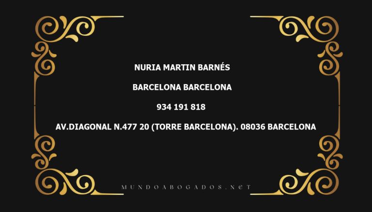 abogado Nuria Martin Barnés en la localidad de Barcelona