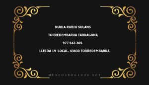 abogado Nuria Rubio Solans en la localidad de Torredembarra