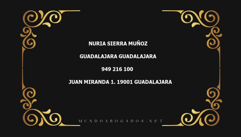 abogado Nuria Sierra Muñoz en la localidad de Guadalajara