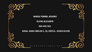 abogado Nuria Tornel Rivero en la localidad de Elche