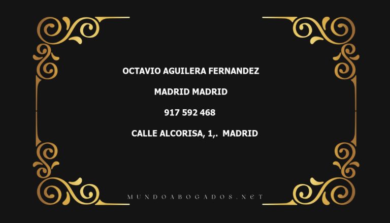 abogado Octavio Aguilera Fernandez en la localidad de Madrid