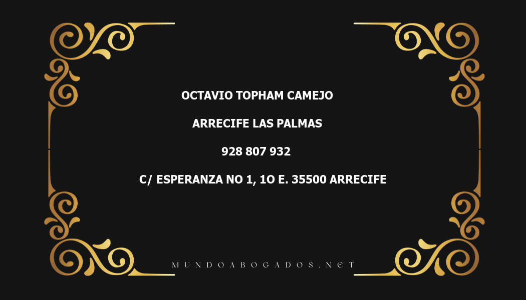 abogado Octavio Topham Camejo en la localidad de Arrecife