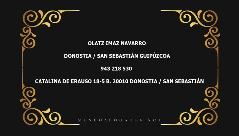 abogado Olatz Imaz Navarro en la localidad de Donostia / San Sebastián