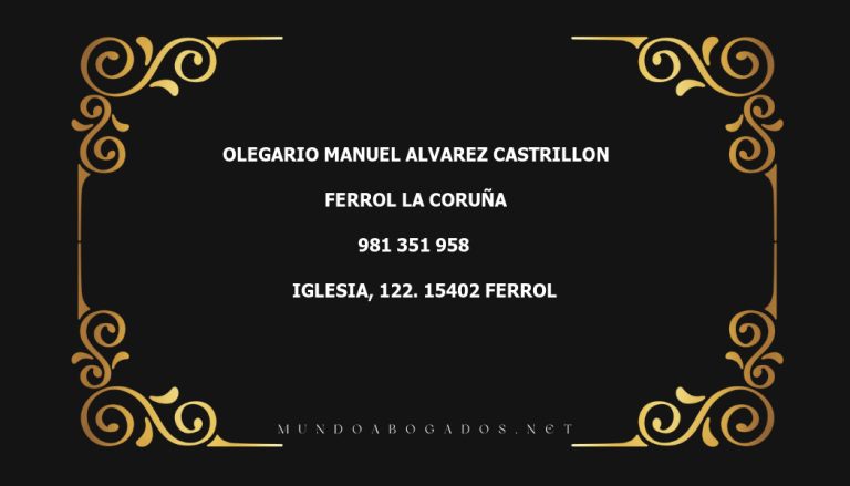 abogado Olegario Manuel Alvarez Castrillon en la localidad de Ferrol