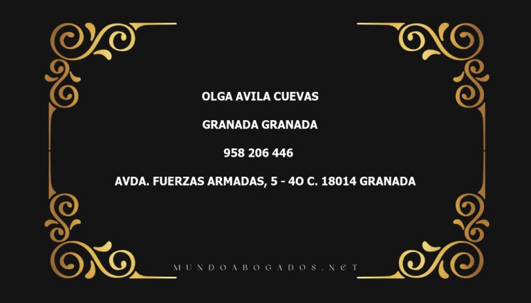 abogado Olga Avila Cuevas en la localidad de Granada