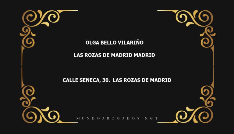 abogado Olga Bello Vilariño en la localidad de Las Rozas de Madrid