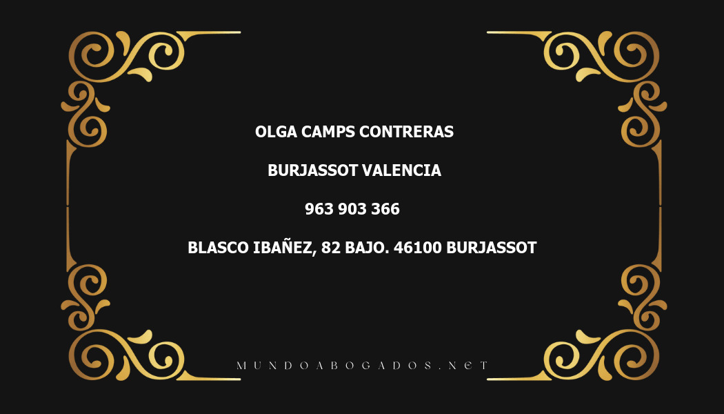 abogado Olga Camps Contreras en la localidad de Burjassot