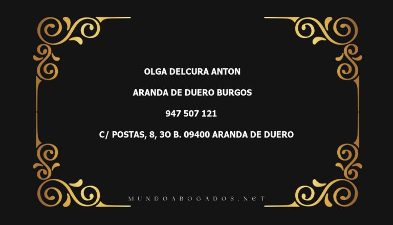 abogado Olga Delcura Anton en la localidad de Aranda de Duero