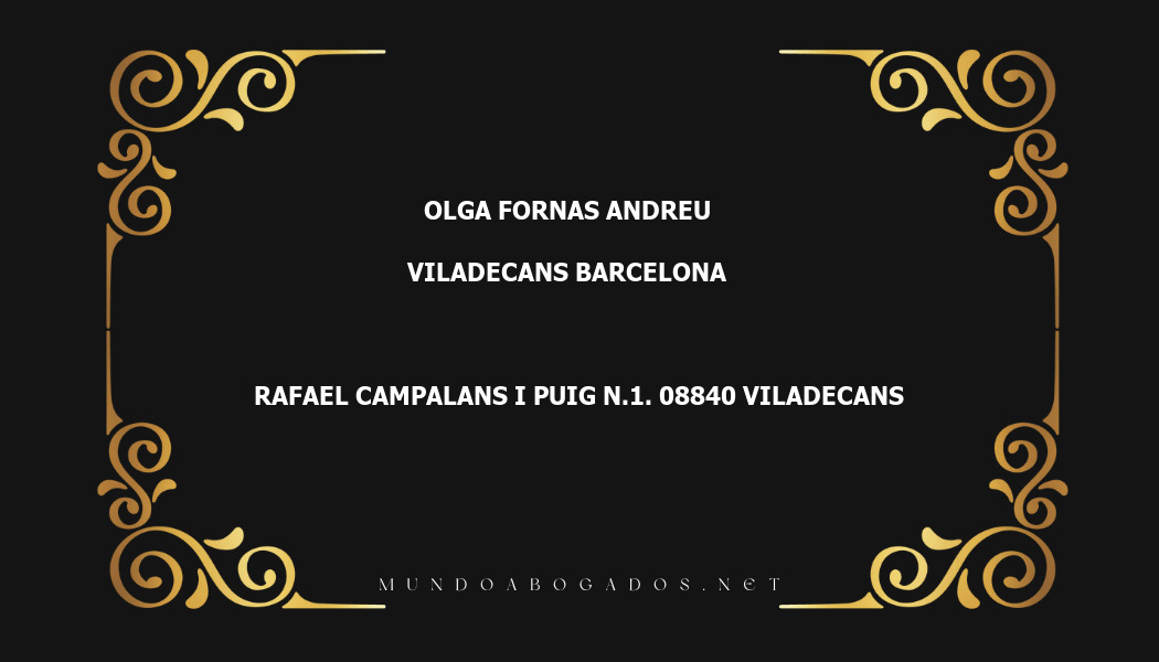 abogado Olga Fornas Andreu en la localidad de Viladecans