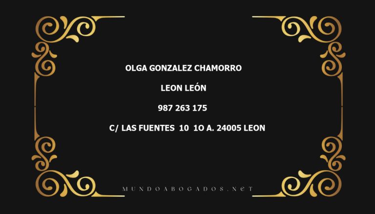 abogado Olga Gonzalez Chamorro en la localidad de Leon