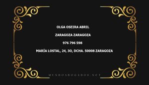 abogado Olga Oseira Abril en la localidad de Zaragoza