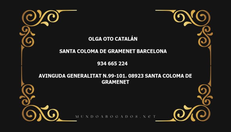 abogado Olga Oto Catalán en la localidad de Santa Coloma de Gramenet