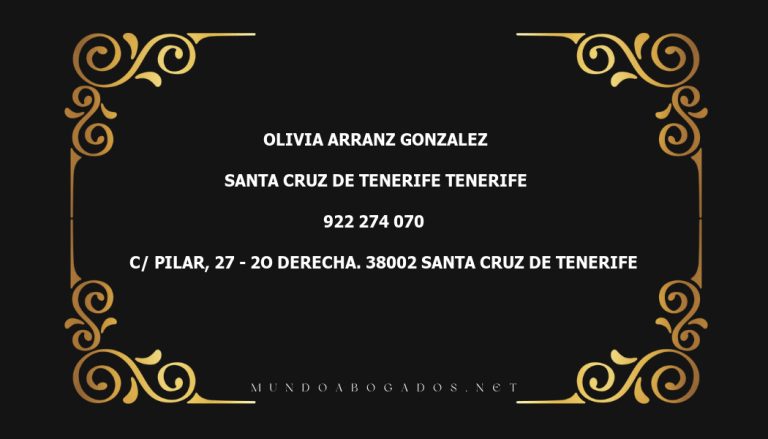 abogado Olivia Arranz Gonzalez en la localidad de Santa Cruz de Tenerife