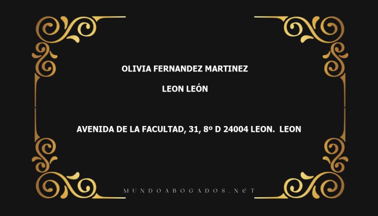 abogado Olivia Fernandez Martinez en la localidad de Leon