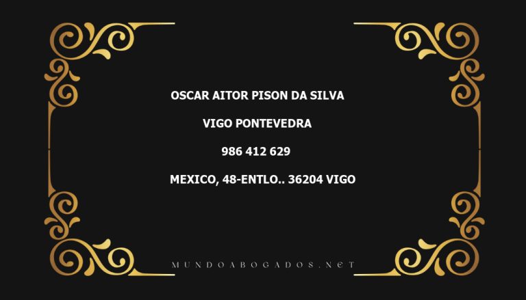 abogado Oscar Aitor Pison Da Silva en la localidad de Vigo