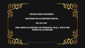 abogado Oscar Alario Escagedo en la localidad de San Pedro de Alcántara