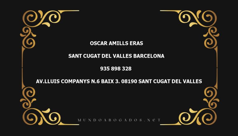 abogado Oscar Amills Eras en la localidad de Sant Cugat del Valles