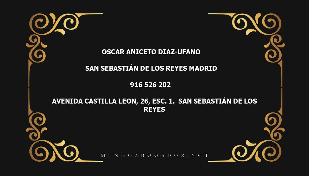 abogado Oscar Aniceto Diaz-Ufano en la localidad de San Sebastián de los Reyes