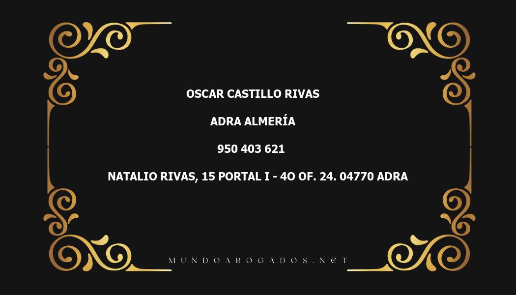 abogado Oscar Castillo Rivas en la localidad de Adra