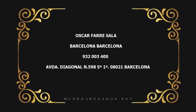 abogado Oscar Farre Sala en la localidad de Barcelona