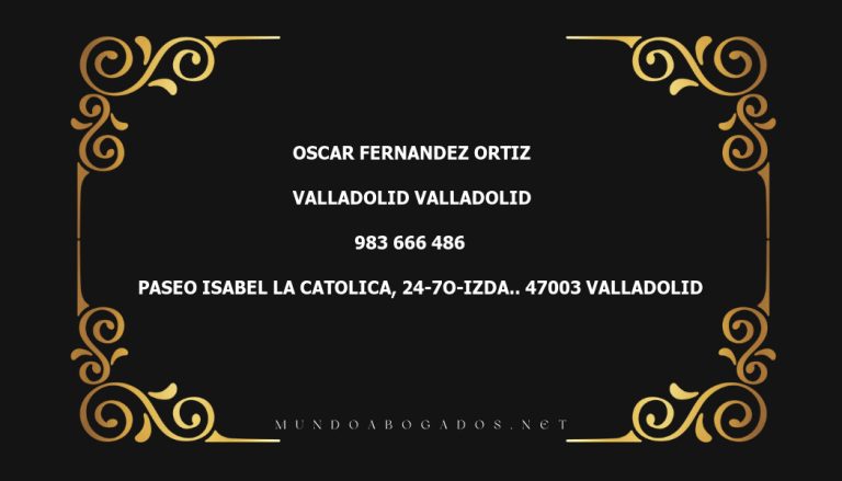 abogado Oscar Fernandez Ortiz en la localidad de Valladolid