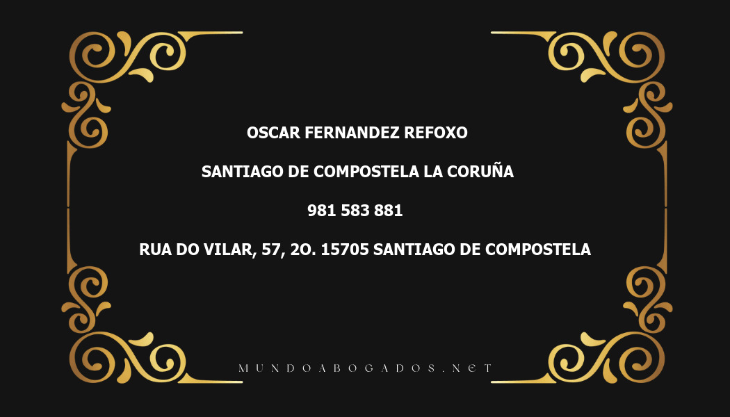 abogado Oscar Fernandez Refoxo en la localidad de Santiago de Compostela