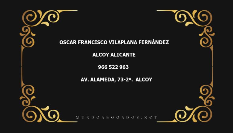 abogado Oscar Francisco Vilaplana Fernández en la localidad de Alcoy