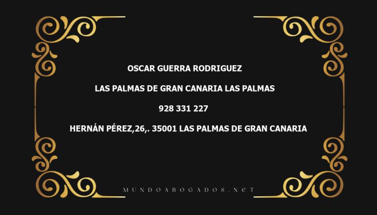 abogado Oscar Guerra Rodriguez en la localidad de Las Palmas de Gran Canaria