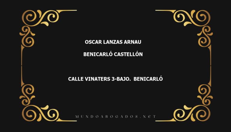 abogado Oscar Lanzas Arnau en la localidad de Benicarló