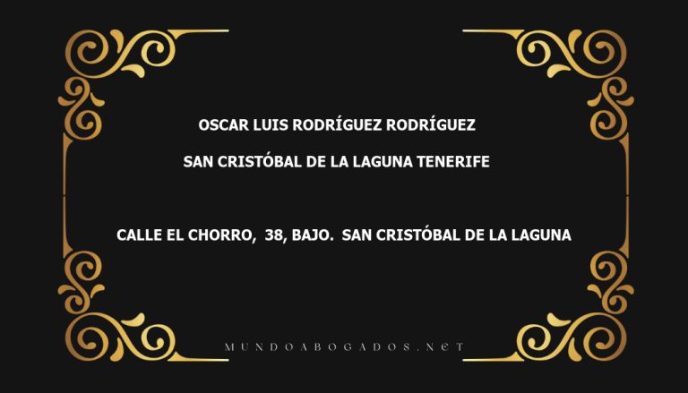 abogado Oscar Luis Rodríguez Rodríguez en la localidad de San Cristóbal de La Laguna