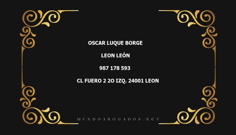 abogado Oscar Luque Borge en la localidad de Leon