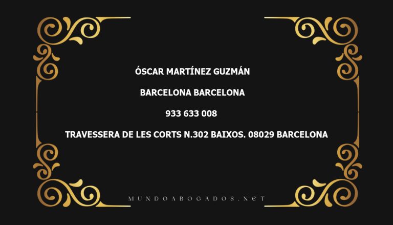 abogado Óscar Martínez Guzmán en la localidad de Barcelona