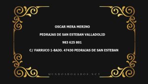 abogado Oscar Mera Merino en la localidad de Pedrajas de San Esteban