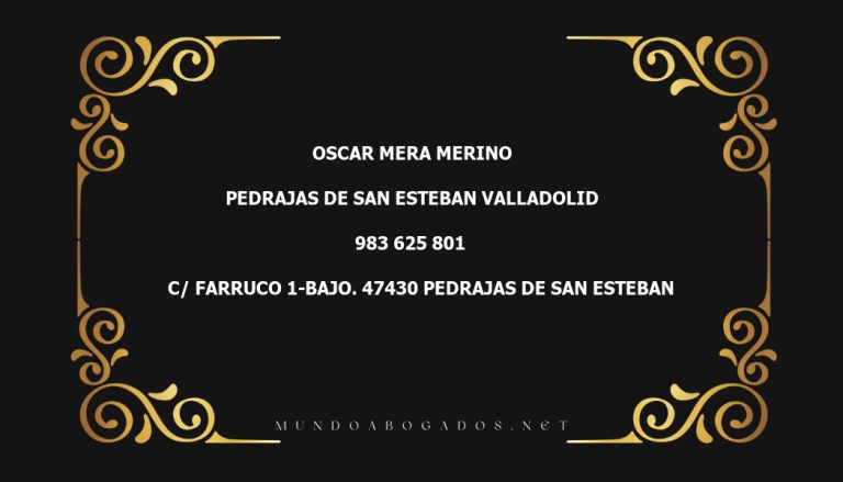 abogado Oscar Mera Merino en la localidad de Pedrajas de San Esteban