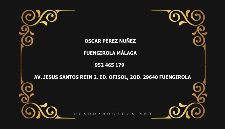 abogado Oscar Pérez Nuñez en la localidad de Fuengirola