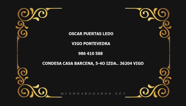 abogado Oscar Puertas Ledo en la localidad de Vigo