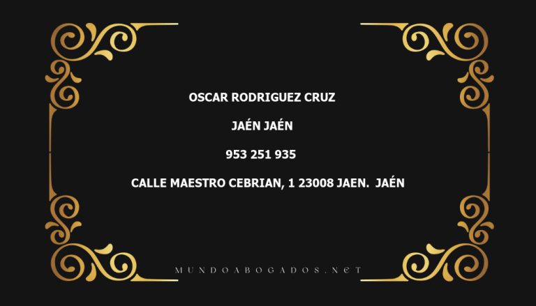 abogado Oscar Rodriguez Cruz en la localidad de Jaén