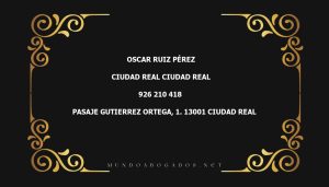 abogado Oscar Ruiz Pérez en la localidad de Ciudad Real