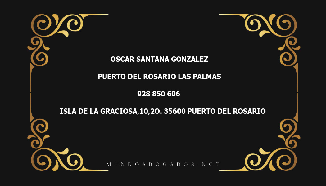 abogado Oscar Santana Gonzalez en la localidad de Puerto del Rosario