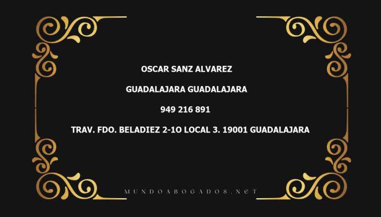 abogado Oscar Sanz Alvarez en la localidad de Guadalajara